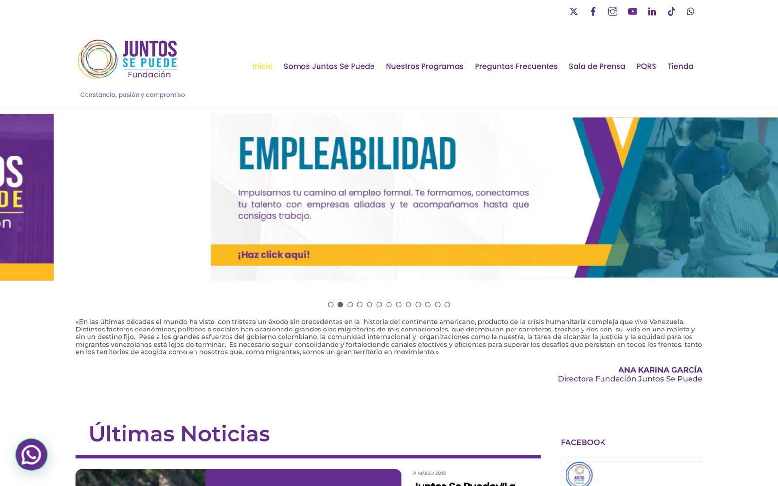 Juntos Se Puede website