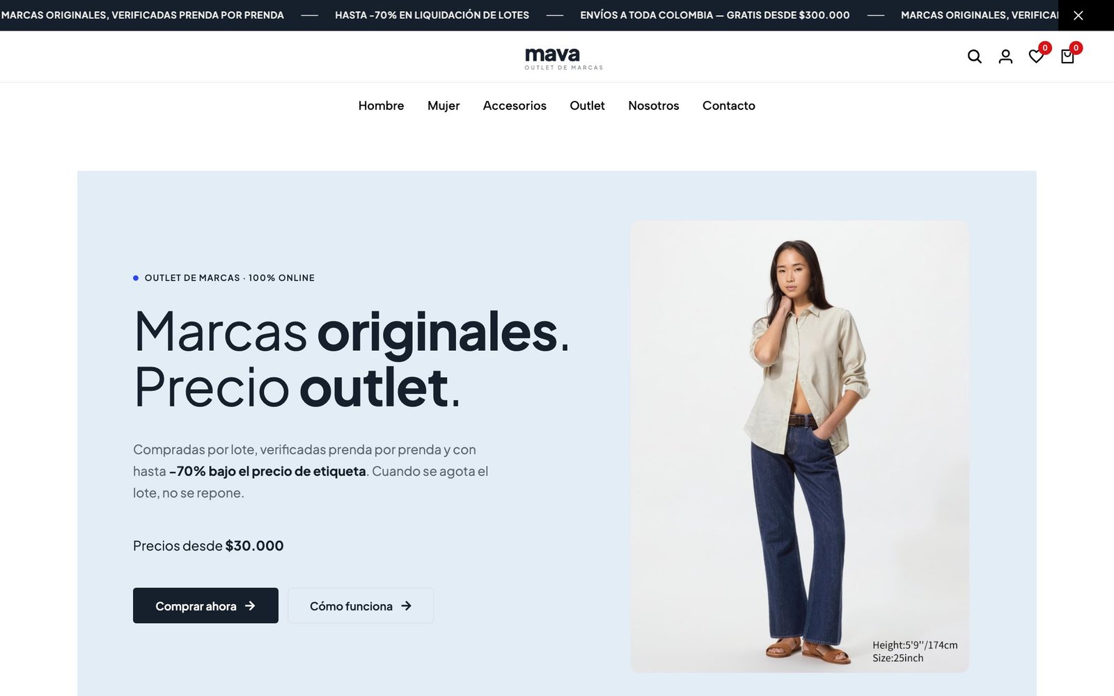 Mava Outlet website