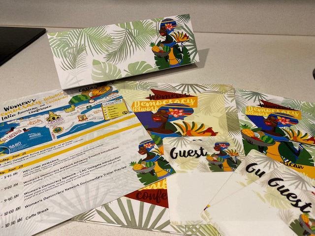Printed agenda and guest cards