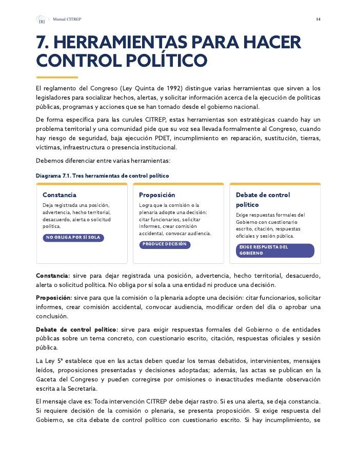 Tools for Political Oversight