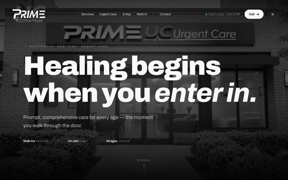Prime Urgent Care redesign